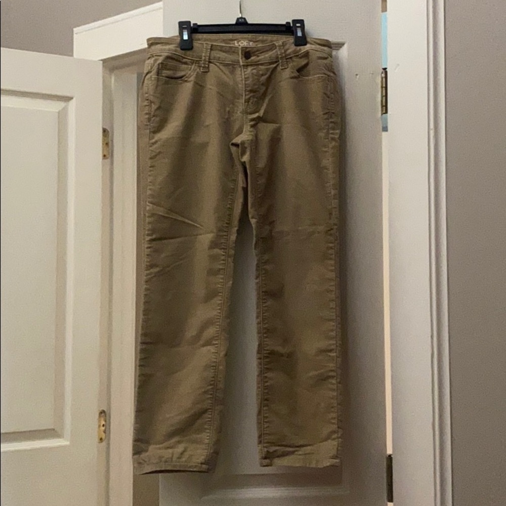 khaki modern slim corduroy pants